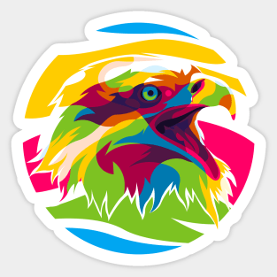 The Colorful American Bald Eagle Sticker